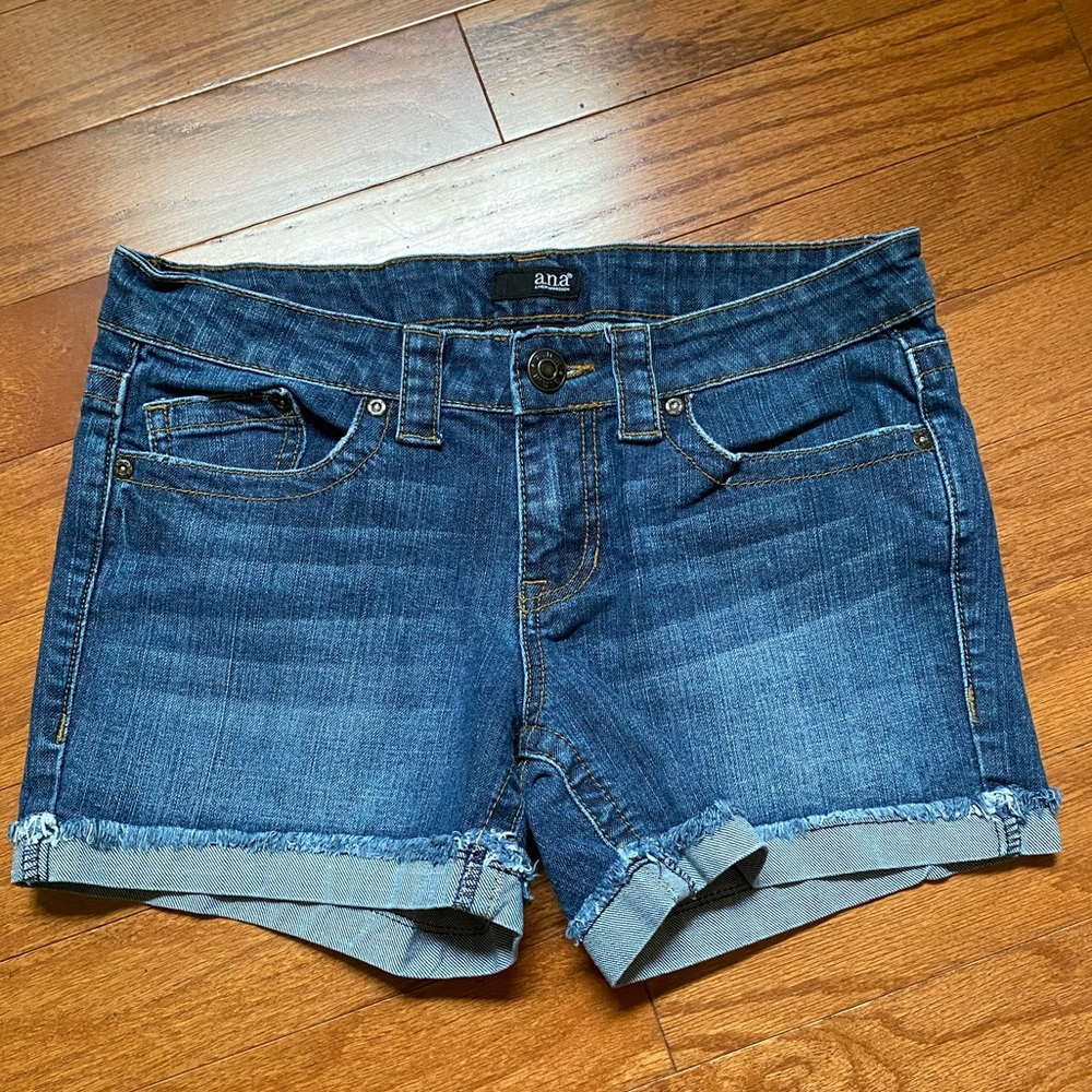 a.n.a Blue Jean Shorts with Rolled Hems